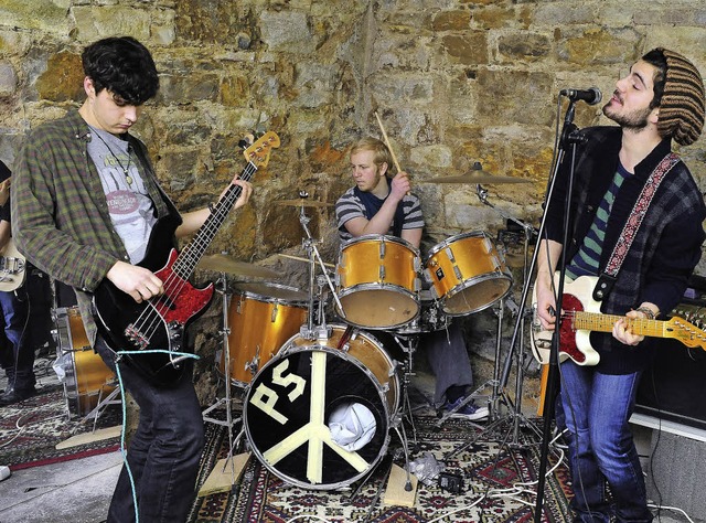 Niclas, Julian und Phillip (von links) bei einer ihrer Jam-Sessions   | Foto: THOMAS KUNZ