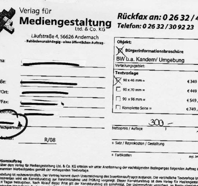 Eine nicht serise Aufforderung fr den Papierkorb   | Foto: bz