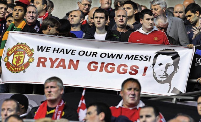 Ja, die Fans von Manchester United haben recht: Sie haben ihren eigenen Messi.    | Foto: AfP, dpa