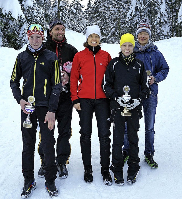 Vereinsmeister des Ski-Club Mnstertal...rinnen) und Florian Gutmann (Jugend).   | Foto: K. Ruh