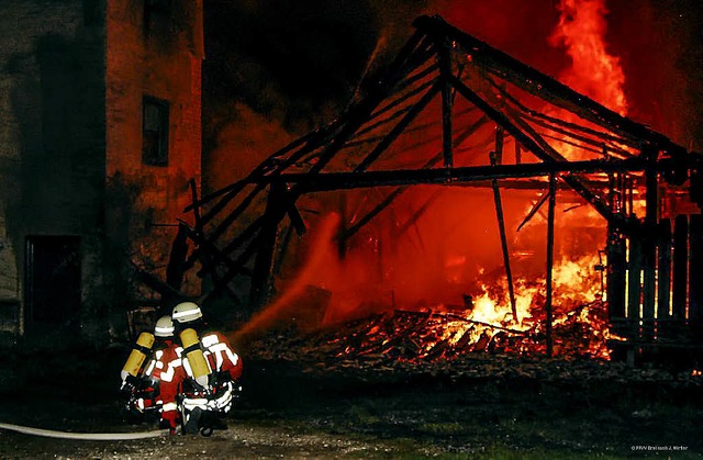 45-mal musste die Breisacher Wehr 2012...gt einen Brand in der alten Ziegelei.   | Foto: Archivfoto: privat