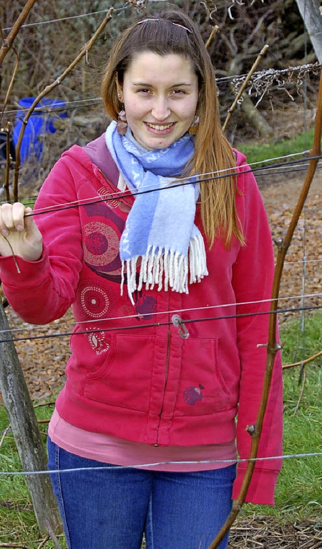 Jungwinzerin Annette Herbstritt in den Reben.   | Foto: Christian Ringwald