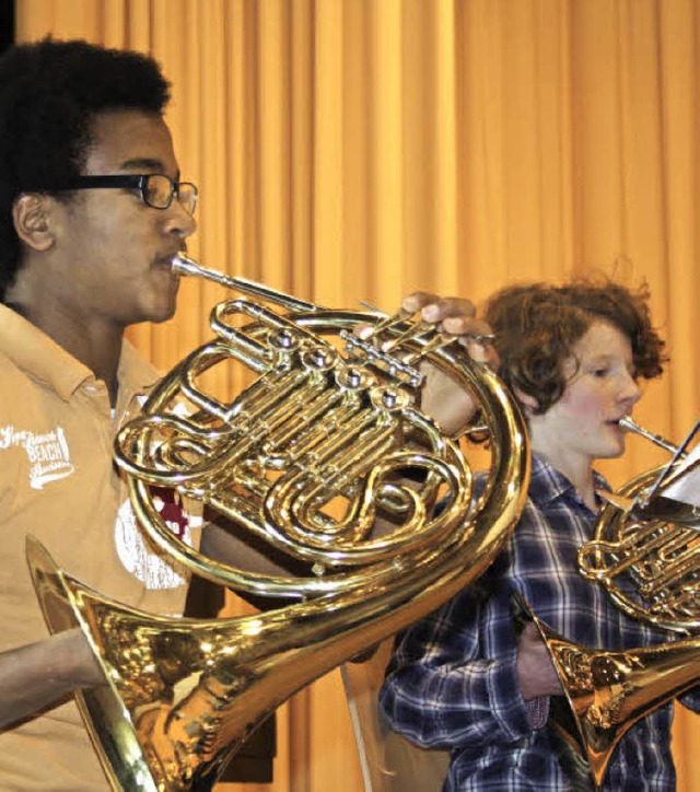 Die jungen Musikschler waren beim Horn-Wochenende mit Eifer bei der Sache.    | Foto: Andreas Bhm