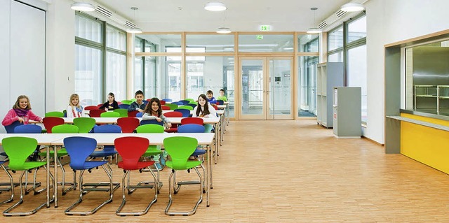 Funktional und auf die Montessori-Pda...die neue Mensa der Schlossbergschule.   | Foto: Rolf Frei