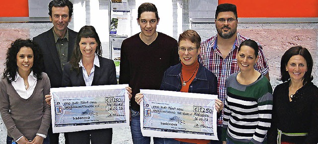 Bei der Spendenbergabe (von links): M...nn und Annette Hunn (alle Badenova).    | Foto: privat