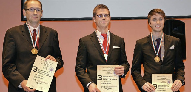 Ruven Rotzinger und Patrick Smolka (vo...&#8220; die Bronzemedaille in Luzern.   | Foto: Privat
