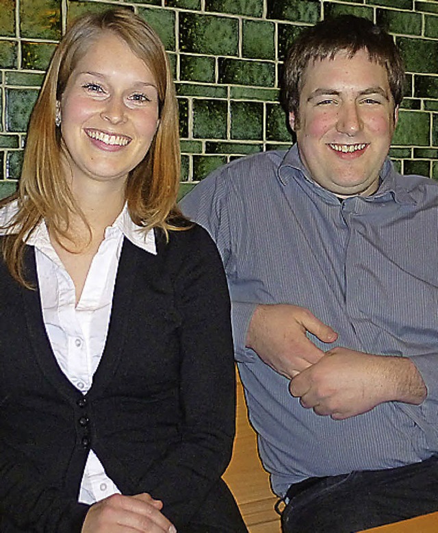 Sarah Lade und Fabian Sibold sind neu im  Vorstand der Stadtmusik Lffingen.   | Foto: Karla Scherer