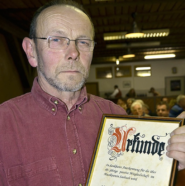 Kurt Ganter wurde bei der Generalversa...h fr 40 Jahre Mitgliedschaft geehrt.   | Foto: Roland Vitt