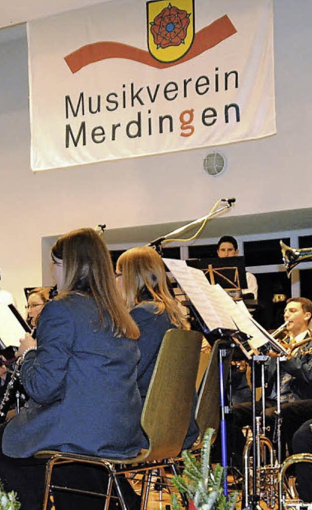 Junge und weiblich, das prgt das Erscheinungsbild des Merdinger Musikvereins.   | Foto: julius steckmeister