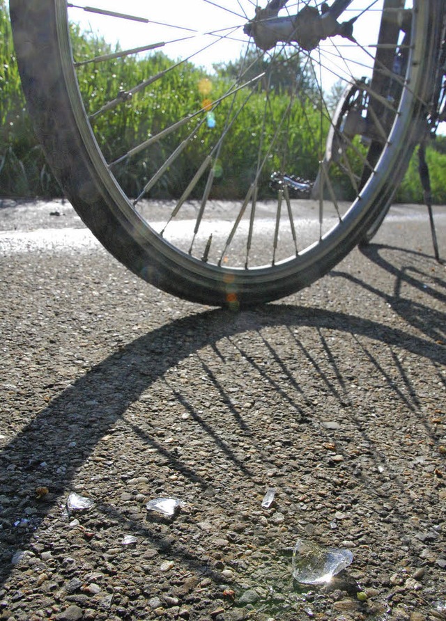 Selbst ein kleiner Splitter kann einem... Reifen raus ist, ist der rger gro.   | Foto: Lauber