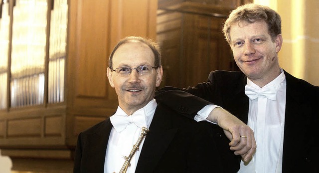 Ein eingespieltes Team: Trompeter Bern...atzer (links) und Organist Paul Theis   | Foto: privat