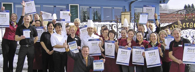 Das Personal des Hotels Feldberger Hof...ch ber den Holidaycheck Awards 2013.   | Foto: Privat