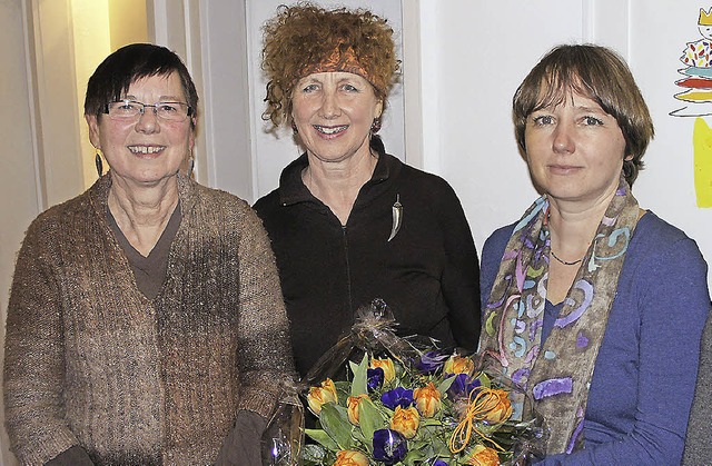 Die Vorstandsfrauen Nika Schudel (link...keit im Vorstand des Bewohnervereins.   | Foto: Reinhard Herbrig