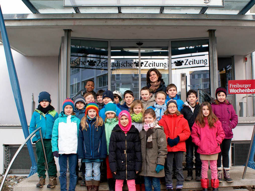 Die Klasse 4b der Clara-Grunwald-Schule aus Freiburg mit ihrer Lehrerin Frau Elke Eisert