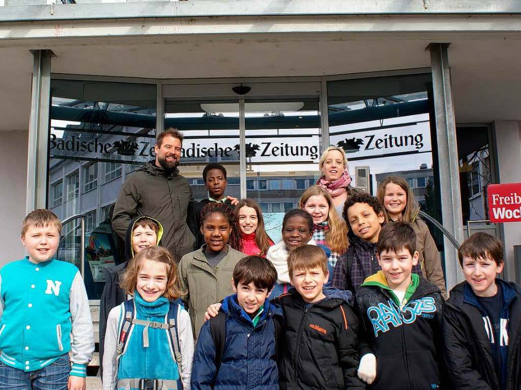 Die Klasse 4b der Schnberg Grundschule aus Freiburg mit ihrer Lehrerin Frau Caroline Zeller