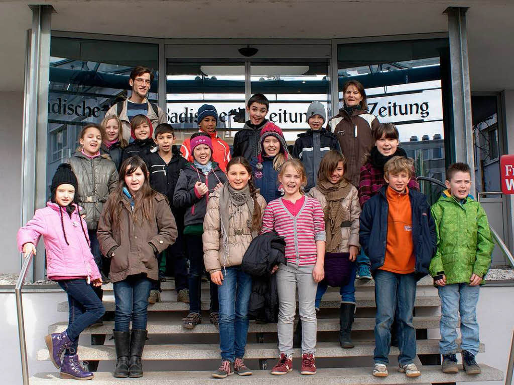 Die Klasse 4a der Anne-Frank-Grundschule aus Freiburg mit ihrer Lehrerin Frau Stefanie Driske