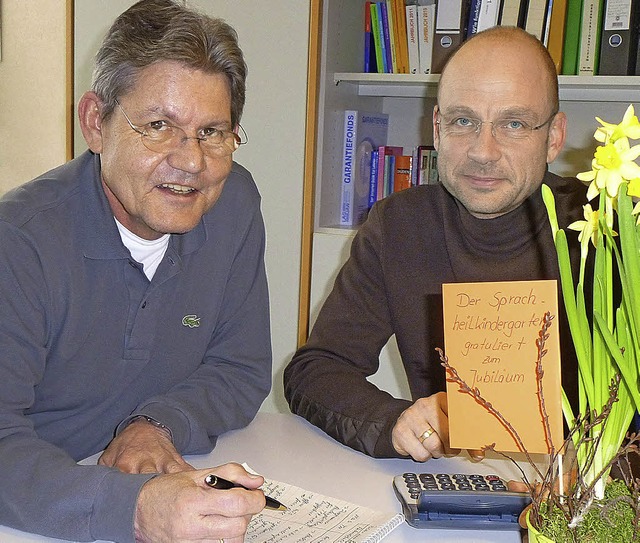 Rektor Peter Schwab und Konrektor Thil...r  Qualitt der Hebel-Werkrealschule.   | Foto: Peter Stellmach