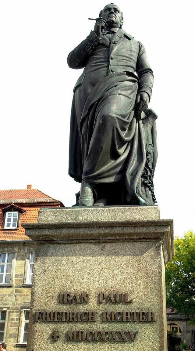 Jean Paul-Denkmal in Bayreuth.   Unten...em Frhstck<ppp></ppp>&#8220;, 1819    | Foto: dpa/bz