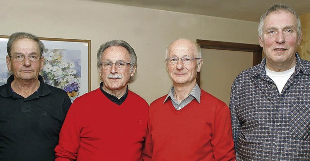 Verdiente Mitglieder (von links): Karl... Schaub und Vorsitzender Julius Stulz   | Foto: heidi fssel