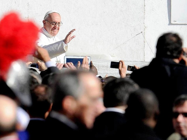 Papst Franziskus bei der Amtseinfhrung  | Foto: dpa