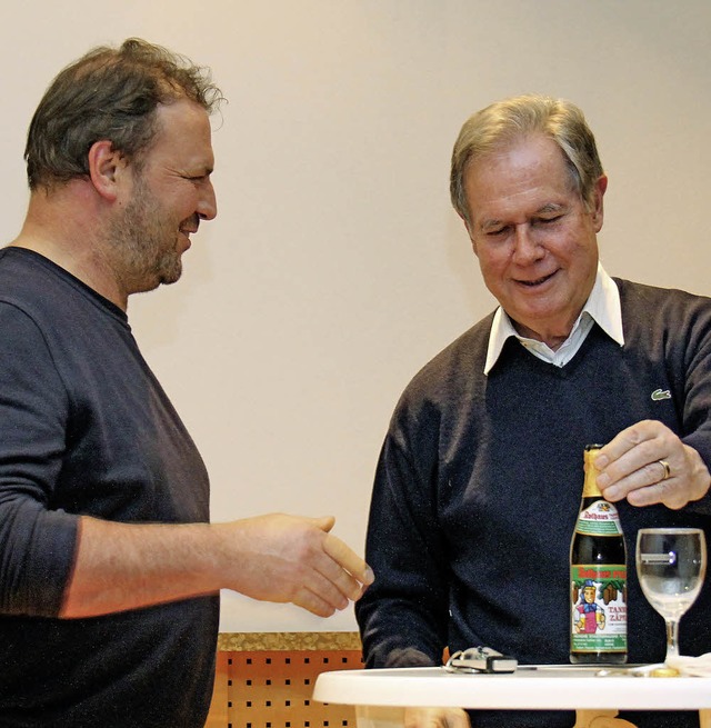 Gerhard Stratthaus und Betriebsratsvorsitzender Siegfried Gromann  | Foto: Wilfried Dieckmann