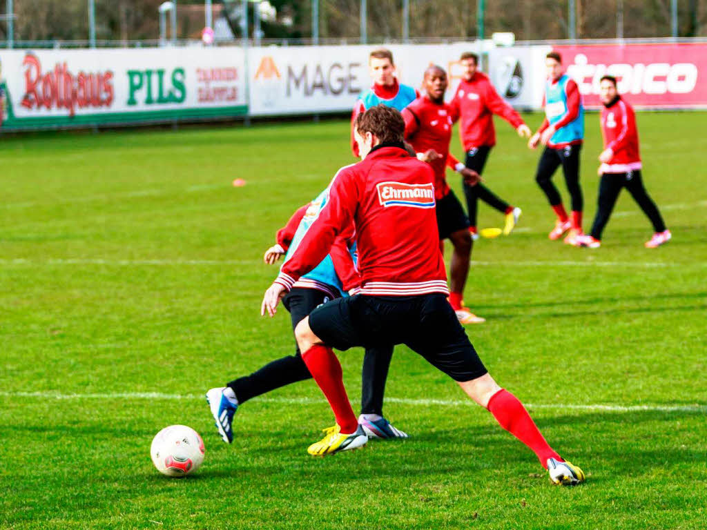 Bei Training ruht die Mannschaft in sich.