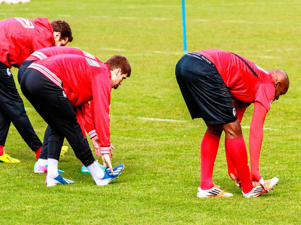 Bei Training ruht die Mannschaft in sich.