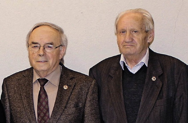 Werner Friedmann und  Karl-Heinz Mayer... Schtzenvereins Grafenhausen geehrt.   | Foto: Corina Lorber