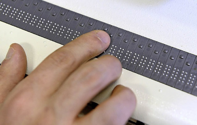Im UB-Blindenraum gibt es eine Braille-Tastatur.  | Foto: Ingo Schneider