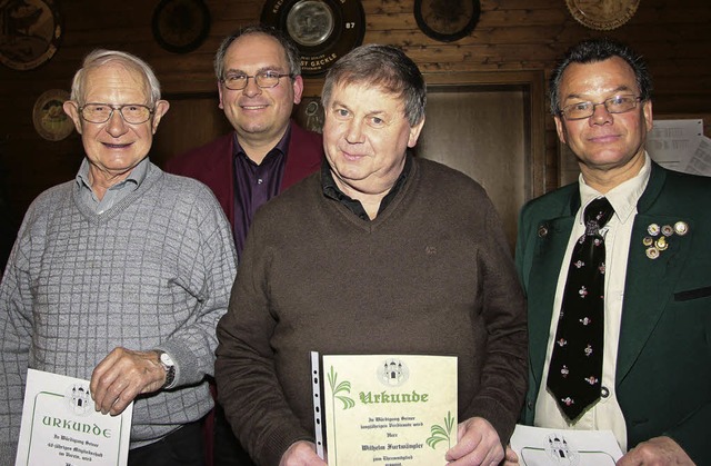 Ehrungen (von links): Walter Welle, Ob...Wilhelm Furtwngler und  Helmut Hauser  | Foto: Sandra Decoux-Kone