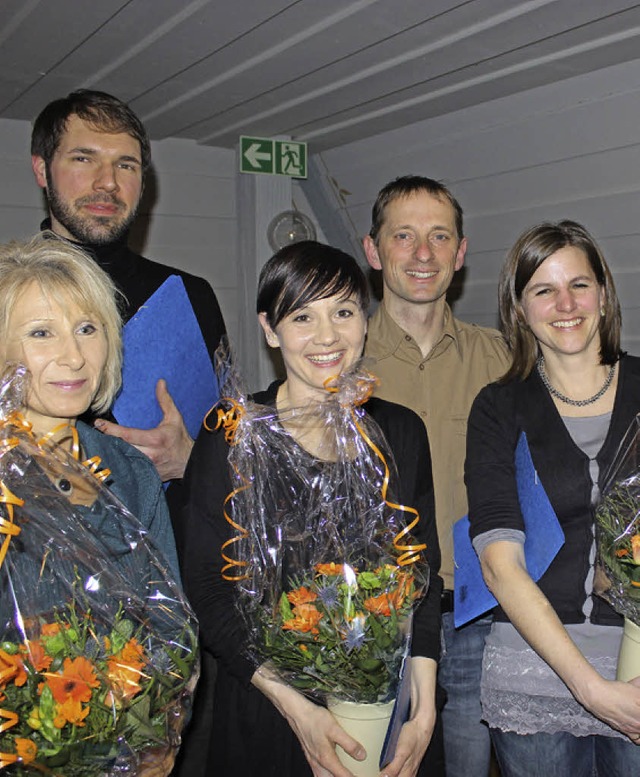 Geehrt: Kathrin Braun-Michel, Florian ...nd Isele und  Katja Isele (von links).  | Foto: Antje Gessner