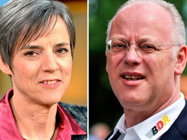 Sylvia Schenk und Rudolf Scharping buh...ungsrolle im Bund Deutscher Radfahrer.  | Foto: dpa