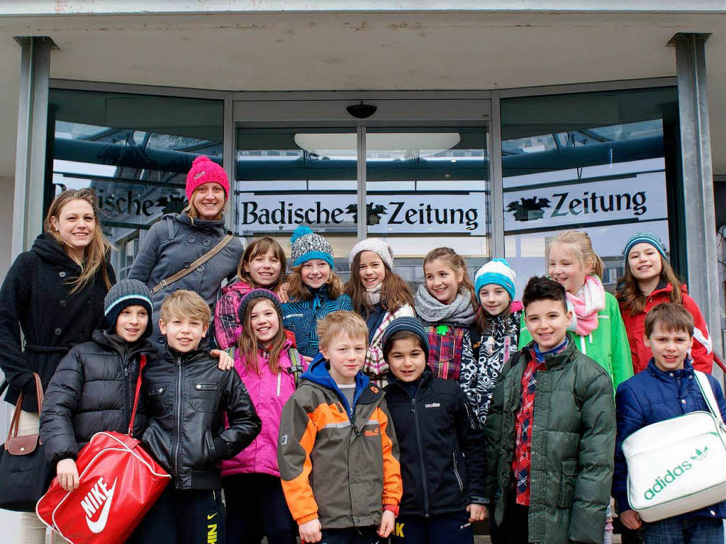 Die Klasse 4 der FT-Sportgrundschule aus Freiburg mit ihrer Lehrerin Hannah Schulz