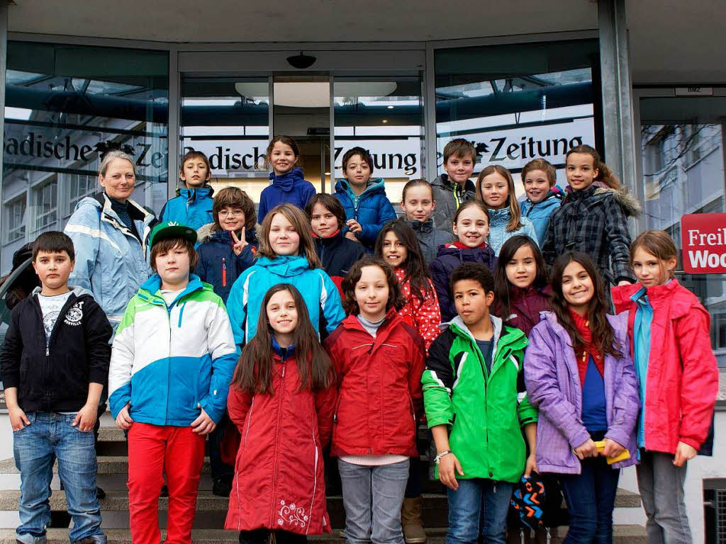 Die Klasse 4d der Karoline-Kaspar-Schule aus Freiburg mit ihrer Lehrerin Frau Karin Schuch