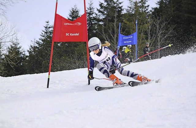 Kay Hacker (SC Kandel),  Dritte im Slalom U14  | Foto: SCK
