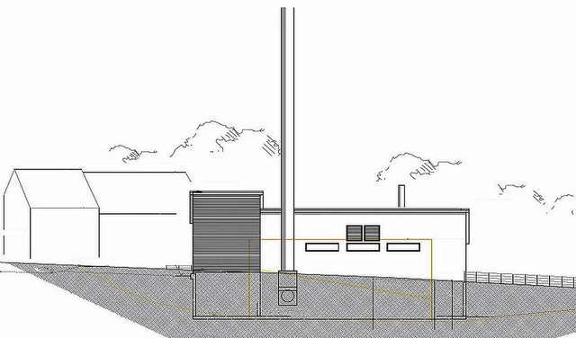 Der Plan fr die neue Heizzentrale die... Sgewerk Httich gebaut werden soll.   | Foto: Planerwerkstatt Hlken -Berghoff