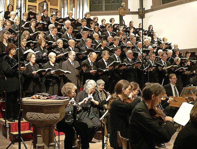 Die Kantorei Schopfheim und das Markgr... Bachs  Johannes-Passion mit Bravour.   | Foto: Georg Diehl