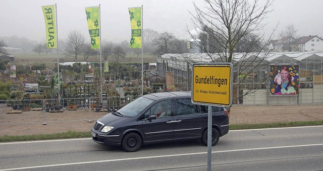 Fr das Gartencenter in Gundelfingen wird der Bebauungsplan gendert.  | Foto: Frank Kiefer