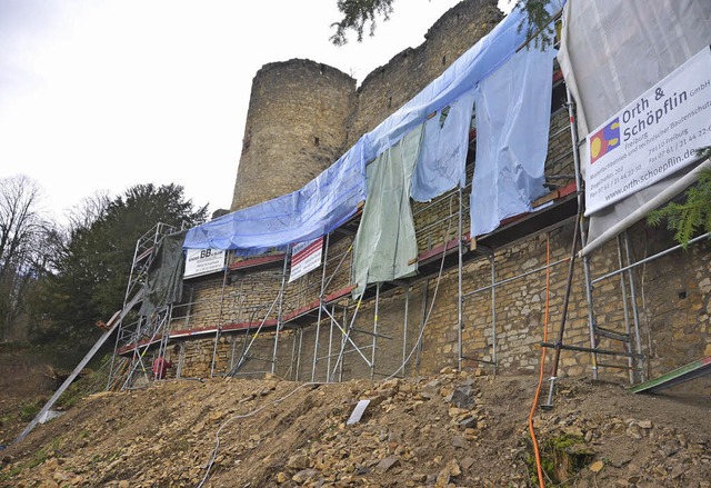 Baustelle Burg Rtteln: Gerste knden von umfangreichen Sanierungsarbeiten.  | Foto: Daniel Scholaster