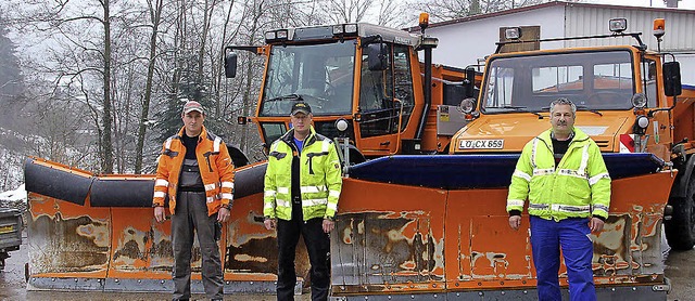 Mike Strohmaier, Klaus-Dieter Jurd und...ril noch &#8222;Gewehr bei Fu&#8220;.  | Foto: Rolf-Dieter kanmacher