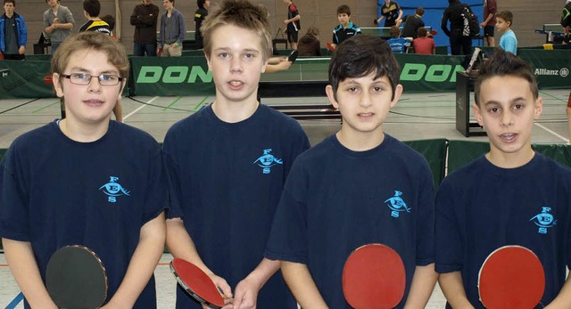Siegreich im Tischtennis fr die Fried...ik und  Filippo Cultrera (von links).   | Foto: Schule