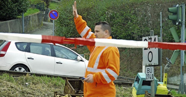 Vollsperrung: Am Wochenende kommt es z...isbauarbeiten am Bahnbergang Hrnle.   | Foto: Ralf Staub