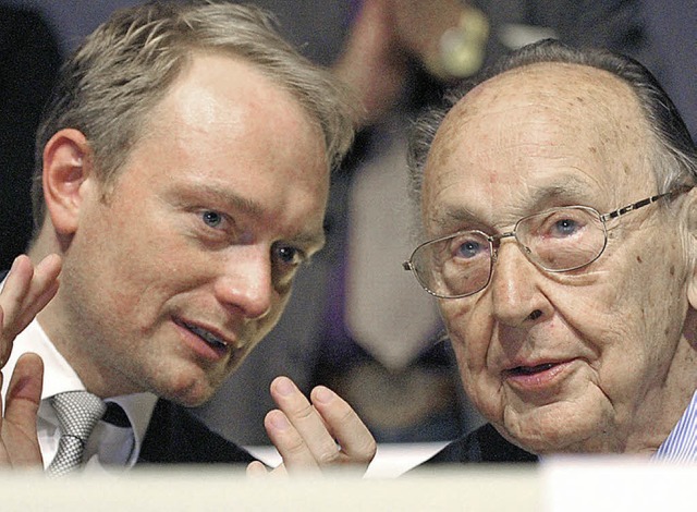 Lindner (links) und Genscher   | Foto: DPA