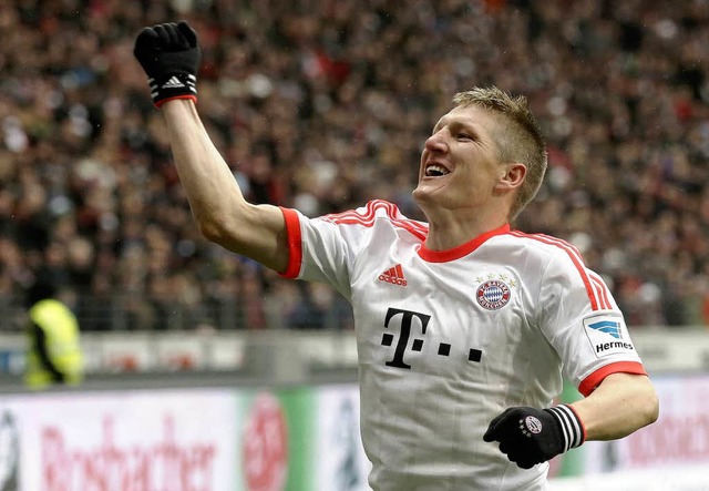 Schweinsteiger schoss die Bayern zur M...ft. Er traf zum 1:0 in der 52. Minute.  | Foto: dapd