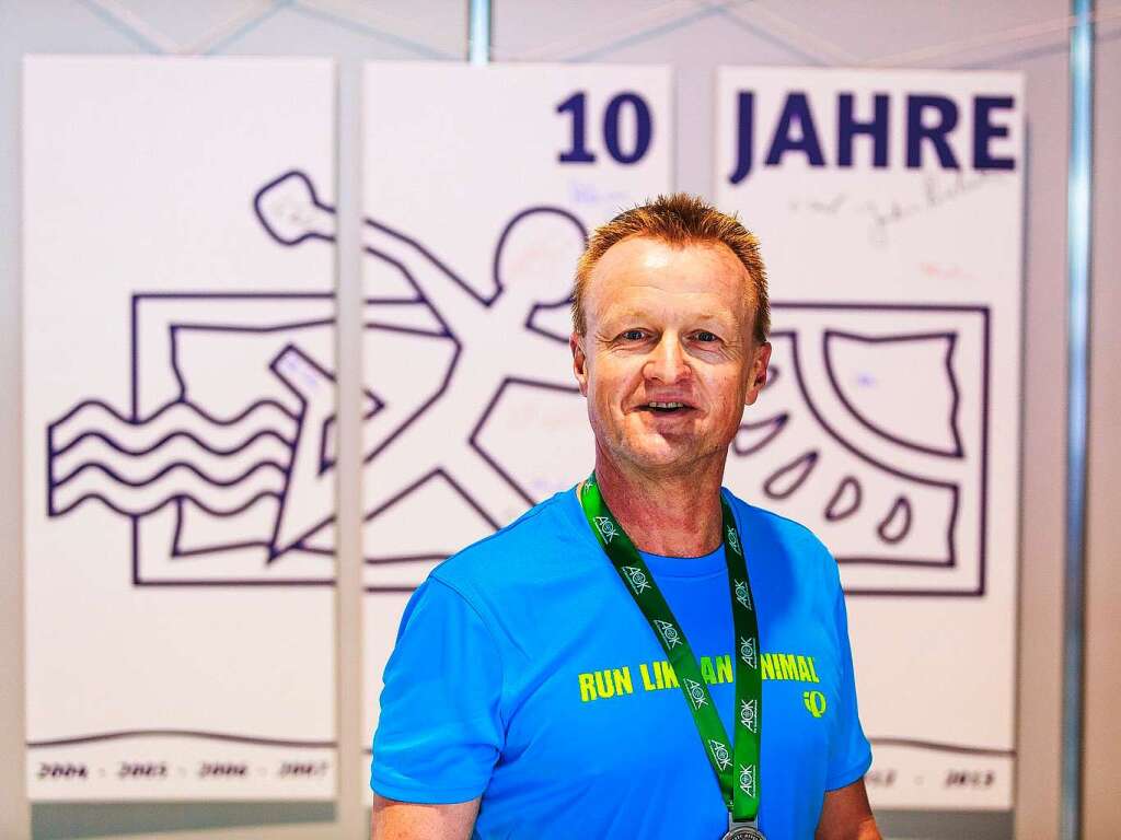 10 Jahre Freiburg-Marathon: In allen Jahren am Start war Joachim Prinzbach (21 km, 01h 27min 54sek)