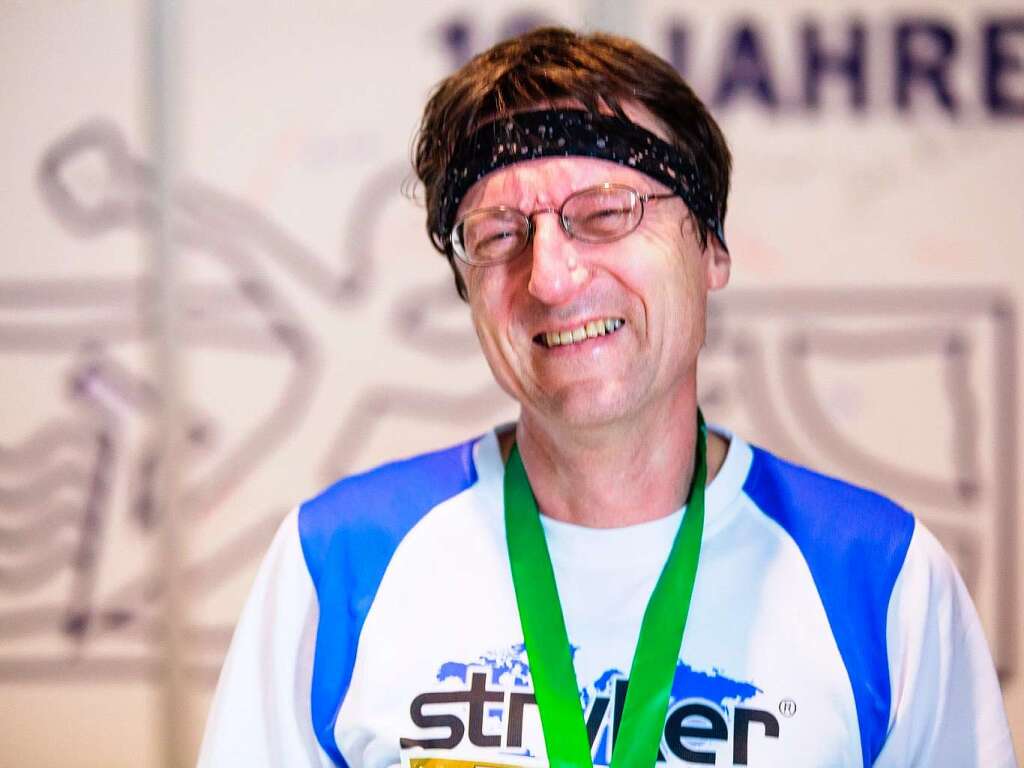 10 Jahre Freiburg-Marathon: In allen Jahren am Start war Hans Kozub (21 km, 01h 32min 31sek)
