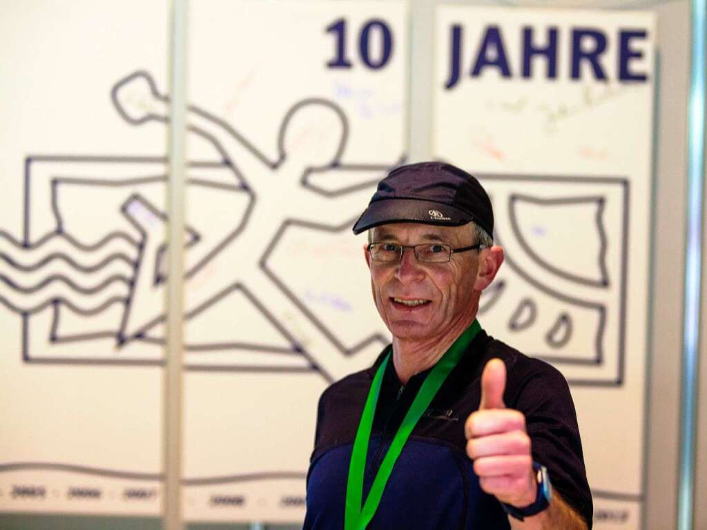 10 Jahre Freiburg-Marathon: In allen Jahren am Start war Elmar Maier (21 km, 01h 32min 27sek)