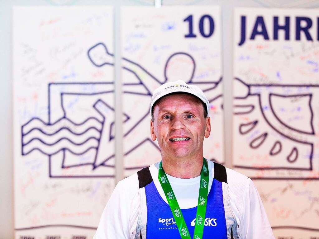 10 Jahre Freiburg-Marathon: In allen Jahren am Start war Berthold Neuburger (42 km, 03h 32min 18sek)