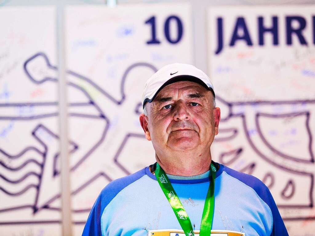 10 Jahre Freiburg-Marathon: In allen Jahren am Start war Rolf Unbehaun (21 km, 02h 10min 12sek)