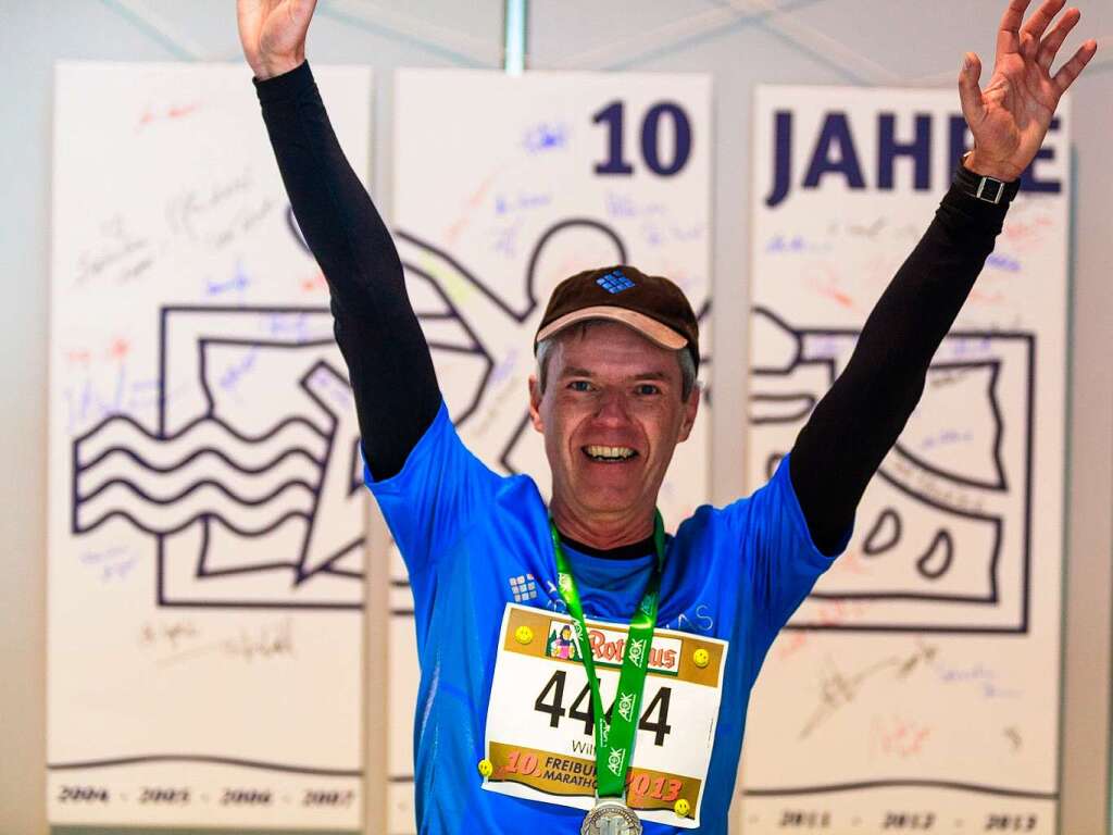 10 Jahre Freiburg-Marathon: In allen Jahren am Start war Wilfried Lowinski (21 km, 01h 53min 49sek)